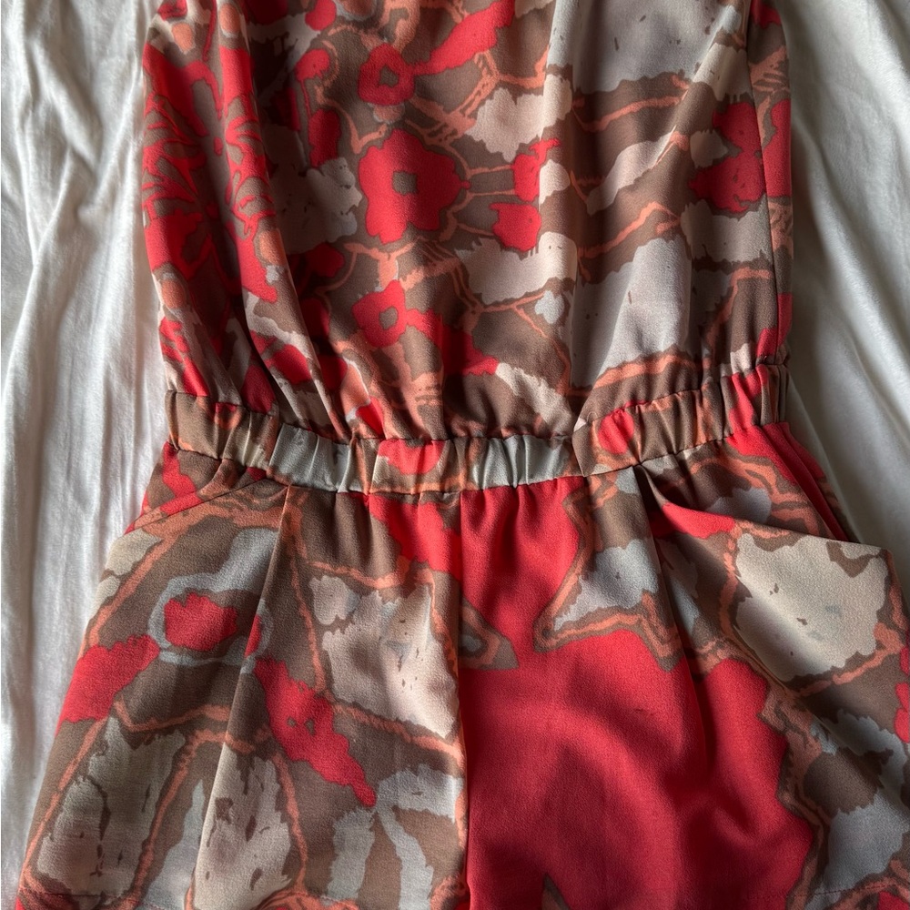 Orange multicolor Romper
